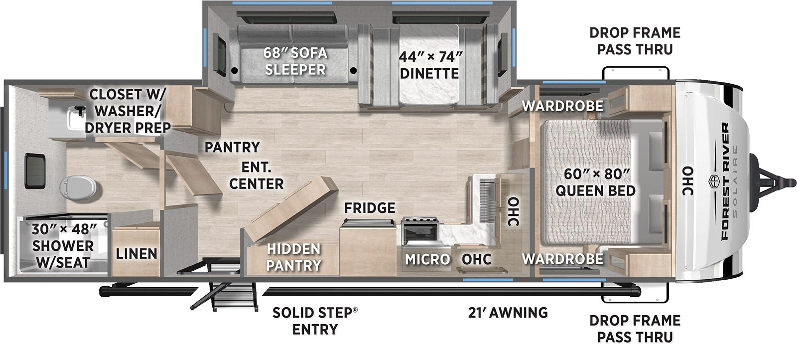 Solaire Ultra Lite 2580RBSS Floorplan